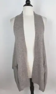 NWT Splendid Miramar Vest MEDIUM Heather Oatmeal Pockets Soft Wool Blend Sweater