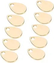 COHEALI 10pcs Teardrop Brass Charms Gold Plated Flat Teardrop Pendants with Hole for Diy Jewelry Making Crafting Electroplated Brass Tags for Unique Accessories