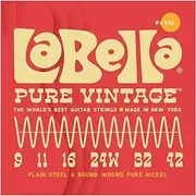 La Bella PV942 Pure Vintage Electric Guitar Strings, Extra Light 9-42