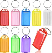 VISLANTE Key Fob Labelable, Pack of 30 Key Rings for Labelling, 8 Colours Key Tags with Labels, Key Labelling Tags with Ring for Suitcase, Pets, Luggage, multicoloured
