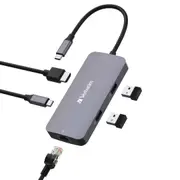 Verbatim USB-C Pro Multiport Hub 5 Port 1 x HDMI, 1 x RJ45, 2 x USB-A 3.2 Gen1, 1 x USB-C PD (Power Delivery). Ultra Portable for notebook, phone, pad 32150