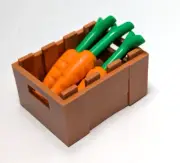 Lego - Minifigure Utensil - Light Tan Brown Crate, Carrots, Farm