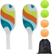 Ball Paddle Set, Sports Ball Paddle Set, Lightweight Large Court Paddle Paddle, Lightweight Pimple Racket with Ball and Bag, Portable Sports Accessories, Thick Plastic Case for Men, Women