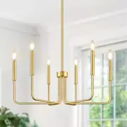 Brass Gold Chandelier Chandelier 6-Light Brass Gold (No assembly light fixture)