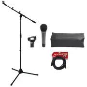 Audio Technica ATM410 Dynamic Cardioid Microphone+Case+Clip+Mic Stand+Cable