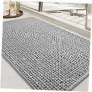 tchidio Soft Chenille Bath Mat-Super Absorbent Bathroom Mat Quick Dry- Rubber
