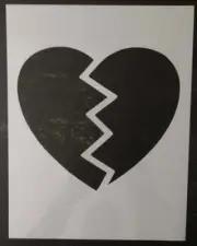 Reusable Plastic Stencil - Breaking Broken Heart Design for Crafts & DIY Project