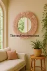 Rose Quartz Geode Stone Wall Mirror - Stunning Handmade Living Room Mirror Decor