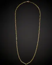 18K Italian Gold Paperclip Chain Necklace NoSize NoColor
