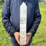 2.44kg Natural Clear Quartz Obelisk Quartz Crystal Point Wand Tower Healing