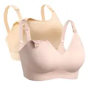 Pumping Bra & Nursing Bra Superpack, 2 Bras Adjustable Breast-Pumps Holding and Nursing Bra Comfort Maternity Bra Anti-gravity Anti-sagging Pumping Bra