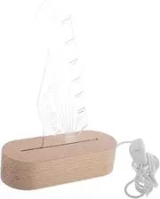 ibasenice Guitar Pick Rack Night Light Acrylic Pick Holder Soft Illumination Wooden Base Storage Rack