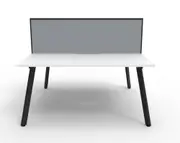 RAPIDLINE RAPID ETERNITY DOUBLE SIDED WORKSTATION With Screen 2 Person W1800 x D750 x H730mm (per user) White Top Black Frame