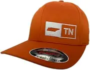 Tennessee State Fitted Baseball Cap, Orange with White Logo, Flexfit Style L/XL, Orange/White, One Size