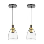VEVOR Pendant Light 1-Light Pendant Lighting with Glass Shade Adjustable Height