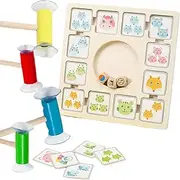 Dice Matching Game,Wooden Fine Motor Skill Toy | Educational Activities with 96 Cards 3 Dice 4 Suction Sticks, Learning Toy for Kids Ages 4+