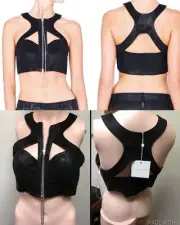 New $490 Sass & Bide Modern Muse Leather Size M 40 Or 10 Top Blouse T Shirt