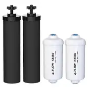 Replacement For 2 And 2 Fluoride Water Filter Compatible With Black Gravity Water Filtering System whiteblack