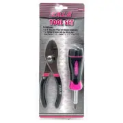 The Original Pink Box KDE8TS Wrench And 6-Bit Screwdriver Set, Pink