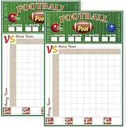 GIURKUU 2 Pcs Football Pool Poster, 19‘' x 27.77'' Football Squares Board 100 Grids, Large Football Pool Squares Poster, Big Football Game Party Supplies 2025