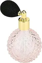 Beautyflier 2.7 Oz Vintage Style Clear Glass Empty Refillable Perfume Bottle with Short Tassel (Pink, Short)