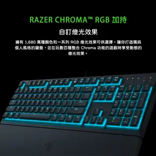 Razer ORNATA V3 X 雨林狼蛛鍵盤 靜音薄膜按鍵軸/防潑水/人體工學護腕墊