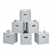 Home Shelves Foldable Fabric Storage Bins Organizer Basket w/Handles (Set of 6)