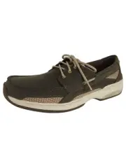 Dunham Mens Captain Slip Resistant Boat Shoes, Olive, US 7 XW