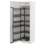 METOD high cabinet with pull-out larder, white/Ringhult white, 60x60x200 cm