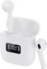 Wireless Earbuds Bluetooth 5.3 Hi Fi Stereo Noise Canceling in - Ear Headphones, Charging Case with Led Power Display, Touch Control, Waterproof,Compatible with Multiple Devices & for Sports