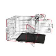 i.Pet 42" Dog Cage Crate Puppy Cat Foldable Metal Kennel Portable 3 Doors XL