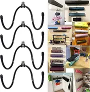 Yoga Mat Foam Rollers Wall Rack Wall Storage Mount Wall Holder Storage Shelf for Foam Rollers and Yoga Mat / Sports Sweat Towel, Up to 20Lbs - No Mat - Upgrade - 4/PK