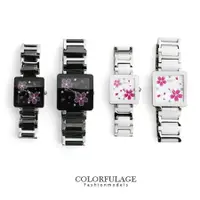 在飛比找樂天市場購物網優惠-Valentino范倫鐵諾 浪漫櫻花精密陶瓷方形手錶腕錶 原