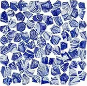 Folmywy 500g Bulk Ceramic Mosaic Tiles Broken Blue and White Porcelain Pieces Colorful Glazed Shards Tile Decoration Kitchen Bathroom Backsplash Hobby Wall Floor Outdoor