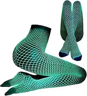 [kloueyoehu] Glow in The Dark Fishnets, Fishnet Stockings High Waist Tights, Women's Sparkle Rhinestone Fishnets Sexy Tights High Waist Stockings,Women Sparkle Fishnet Stockings Tights for Women