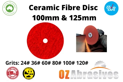 100mm/125MM Resin Fibre Disc Ceramic for Angle Grinder Metalworking 24 Grit