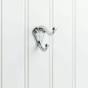 Polished Chrome Double Hook With Screws For Robe Coat Hat Jacket Towel YD10-231P