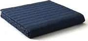 [YnM] Exclusive Weighted Blanket, Fall Asleep Faster and Sleep Better, Smallest Compartments, 100% Soothing Cotton Material (Navy, 60"x80" 17lbs), Suit for One Person(~160lb) Use on Queen/King Bed