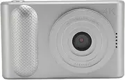 Digital Camera with Flash, 16X Zoom Autofocus Vlogging Camera with 2.4" TFT Screen, Portable Camera for Travel, Type C Charging, Beauty Filters Mode (Silver)
