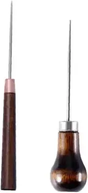 2Pcs Awl Scratch Awl Wooden Handle Pin Stamping Tool for Leather Craft Cloth ...