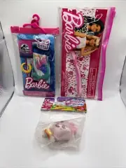 Barbie Lot- Travel Toothbrush With Cap, Barbie Jurassic Outfit, And Dreamtopia