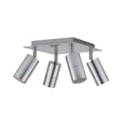 Pillar Light Adjustable 4 Light GU10 Titanium IP44 Square Back Plate