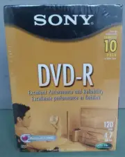 Sony AccuCORE DVD-R 10 Pack 120 Min 4.7 GB Recordable Media Blank Disc New 1-16X