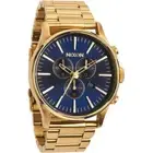 Nixon THE SENTRY CHRONO GOLD/BLUE SUNRAY A386-1922 Men's New