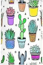 GAIREG Cacti Succulents White Dishcloths Sets, 28x18 Inch Bulk Spring Dish Towels, Set of 6