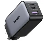 UGREEN Nexode 65W Triple Ports GaN Wall Power Charger - 1x USB-A & 2x USB-C - For Laptops, iPhone & iPad [UG-25113]