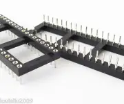 2pcs 40pin W15.24mm IC Socket Adapter Round Hole Wide DIP Double Row Solder Type