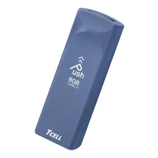 【TCELL 冠元】2入組-USB2.0 8GB Push推推隨身碟 普魯士藍