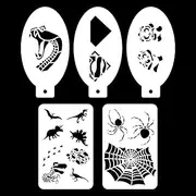 Bowitzki 5pcs Reusable Face Paint Stencils for Body Art Painting Halloween Party Makeup Temporary Tattoos Stencils (Boy2)