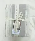 West Elm Coastal Stripe Queen duvet cover only Frost Gray Cotton Linen Beautiful